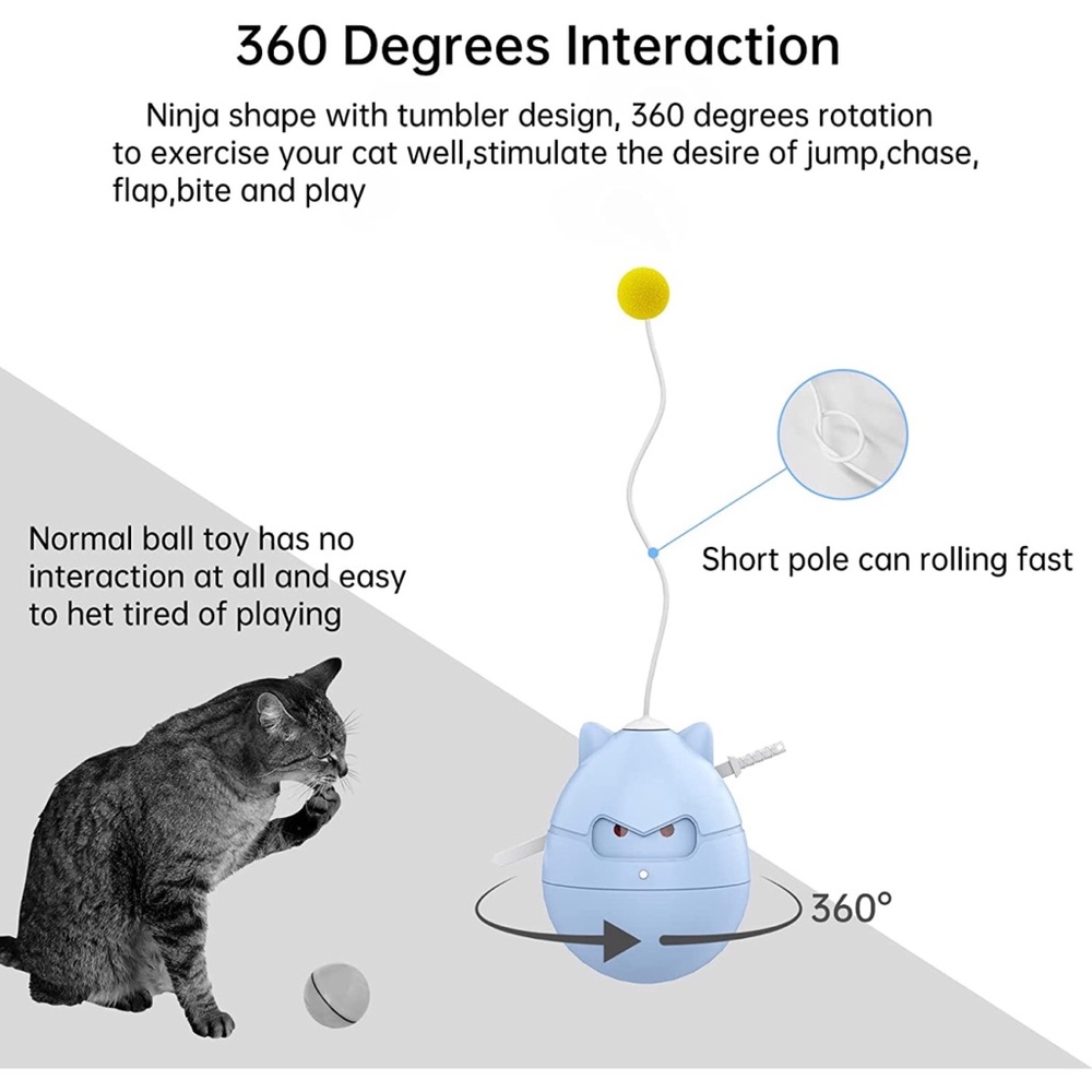 Automatic Interactive Touch Motion Activated Ninja Timing Rotating Ball Cat Toy - Picture 5 of 9
